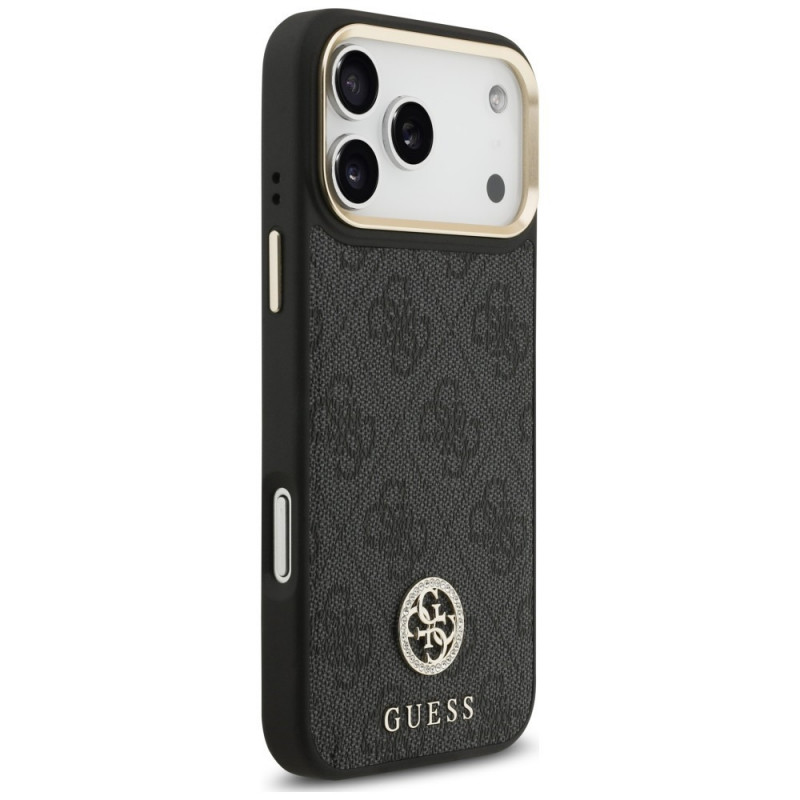 Guess 4G Strass Logo MagSafe Hülle für Apple iPhone 18 Pro Max / 17 Pro Max, Schwarz