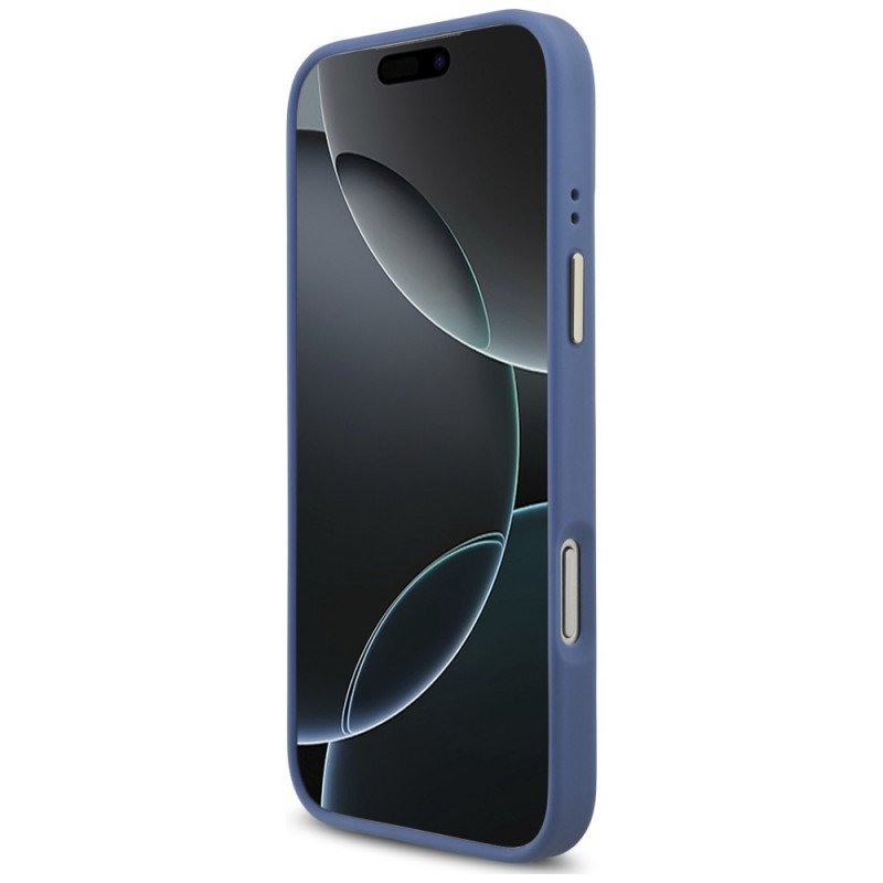 Guess 4G Strass Logo MagSafe Hülle für Apple iPhone 18 Pro Max / 17 Pro Max, Blau