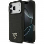 Guess Croco Triangle Logo MagSafe Hülle für Apple iPhone 18 Pro / 17 Pro, Schwarz