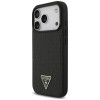 Guess Croco Triangle Logo MagSafe Hülle für Apple iPhone 18 Pro / 17 Pro, Schwarz