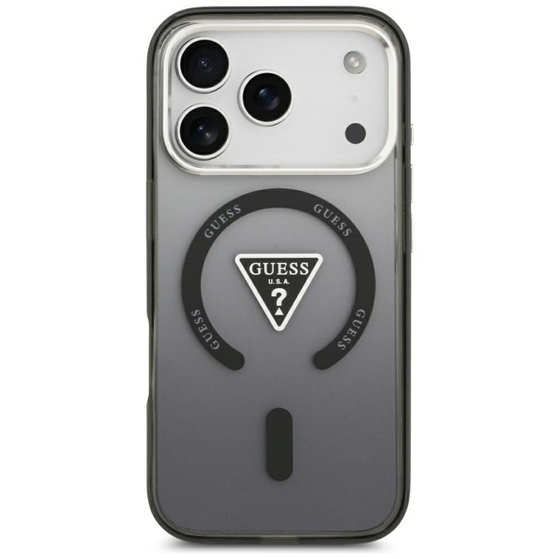 Guess IML Gradient Triangle Logo MagSafe Hülle für Apple iPhone 18 Pro Max / 17 Pro Max, Schwarz