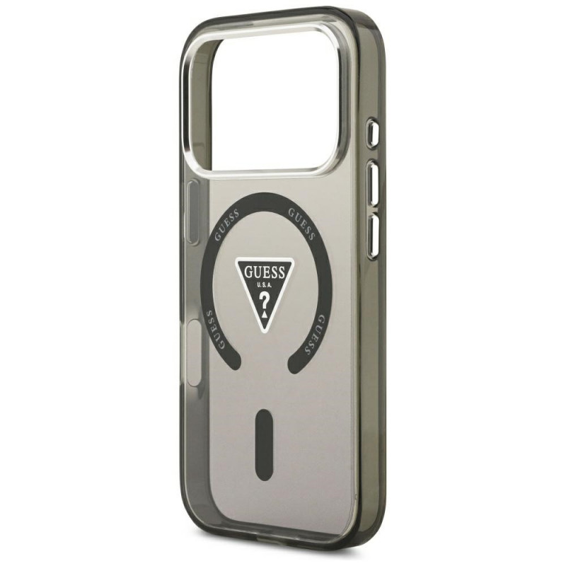 Guess IML Gradient Triangle Logo MagSafe Hülle für Apple iPhone 18 Pro Max / 17 Pro Max, Schwarz