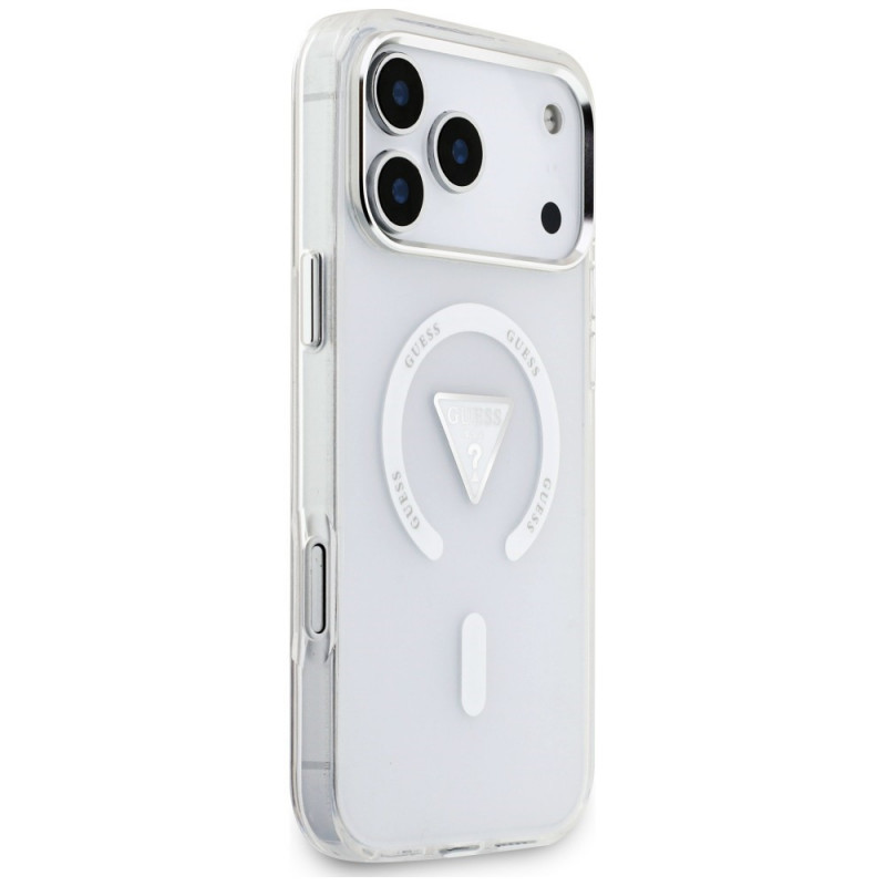 Guess IML Gradient Triangle Logo MagSafe Hülle für Apple iPhone 18 Pro Max / 17 Pro Max, Transparent
