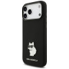 Karl Lagerfeld Silicone Choupette Metal Pin Hülle für Apple iPhone 18 Pro Max / 17 Pro Max, Schwarz