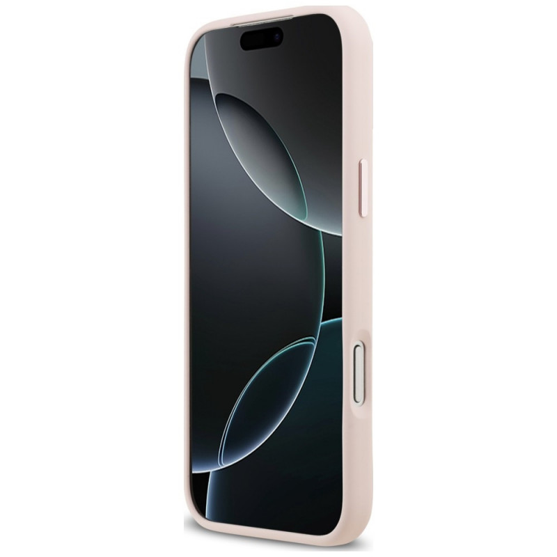 Karl Lagerfeld Silicone Choupette Metal Pin Hülle für Apple iPhone 18 Pro Max / 17 Pro Max, Pink