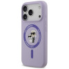 Karl Lagerfeld Silikon Karl&Choupette Ring MagSafe Hülle für Apple iPhone 18 Pro / 17 Pro, Lila