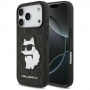 Karl Lagerfeld Saffiano Mono Patch Choupette Hülle für Apple iPhone 18 Pro / 17 Pro, Schwarz