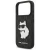 Karl Lagerfeld Saffiano Mono Patch Choupette Hülle für Apple iPhone 18 Pro / 17 Pro, Schwarz
