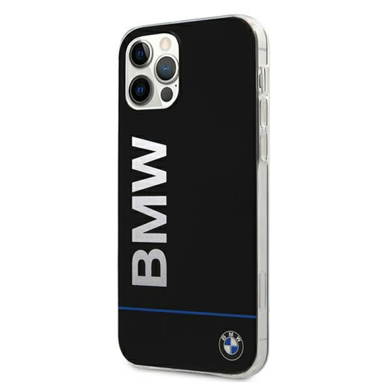 BMW BMHCP12MPCUBBK Signature Hardcase mit gedrucktem Logo für Apple iPhone 12 / 12 Pro, Schwarz