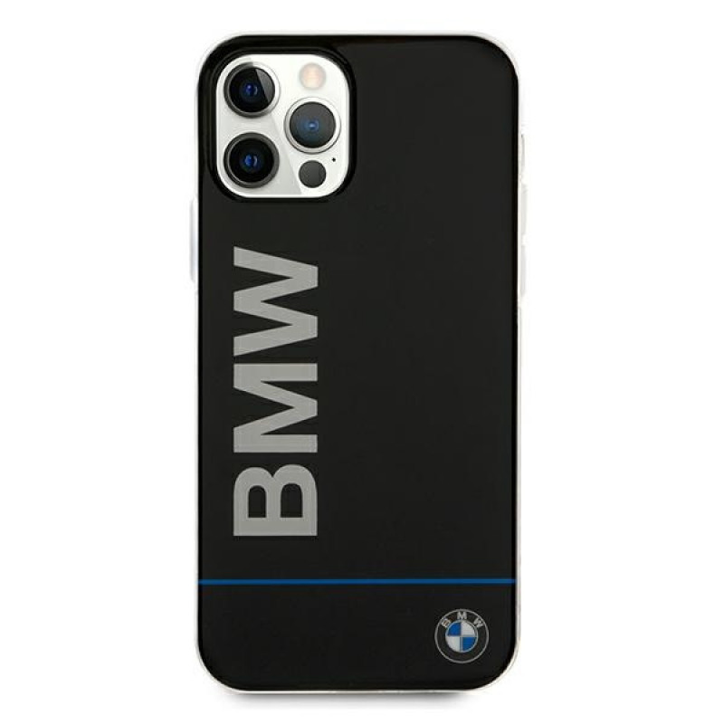 BMW BMHCP12MPCUBBK Signature Hardcase mit gedrucktem Logo für Apple iPhone 12 / 12 Pro, Schwarz