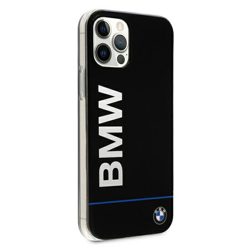 BMW BMHCP12MPCUBBK Signature Hardcase mit gedrucktem Logo für Apple iPhone 12 / 12 Pro, Schwarz