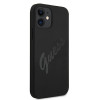 Guess GUHCP12SLSVSBK Script Vintage Hardcase für Apple iPhone 12 mini 5,4 Zoll, Schwarz/Schwarz