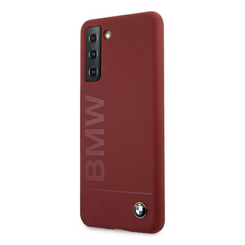 BMW BMHCS21MSLBLRE Silicone Signature Logo Hardcase für Samsung Galaxy S21+, Rot