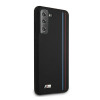 BMW BMHCS21MSIVTBK Silicone Stripes M Collection Hülle für Samsung Galaxy S21+, Schwarz