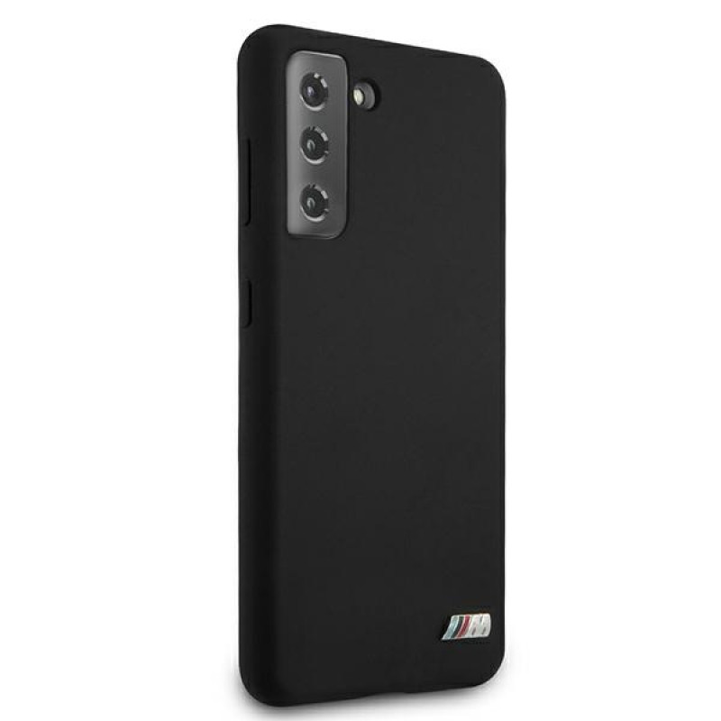 BMW BMHCS21MMSILBK Silicone M Collection Hülle für Samsung Galaxy S21+, Schwarz