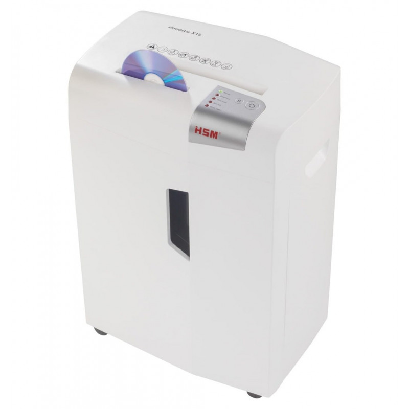 HSM shredstar X15 Aktenvernichter, 30 L, Partikelschnitt 4x37 mm (P-4), Weiß