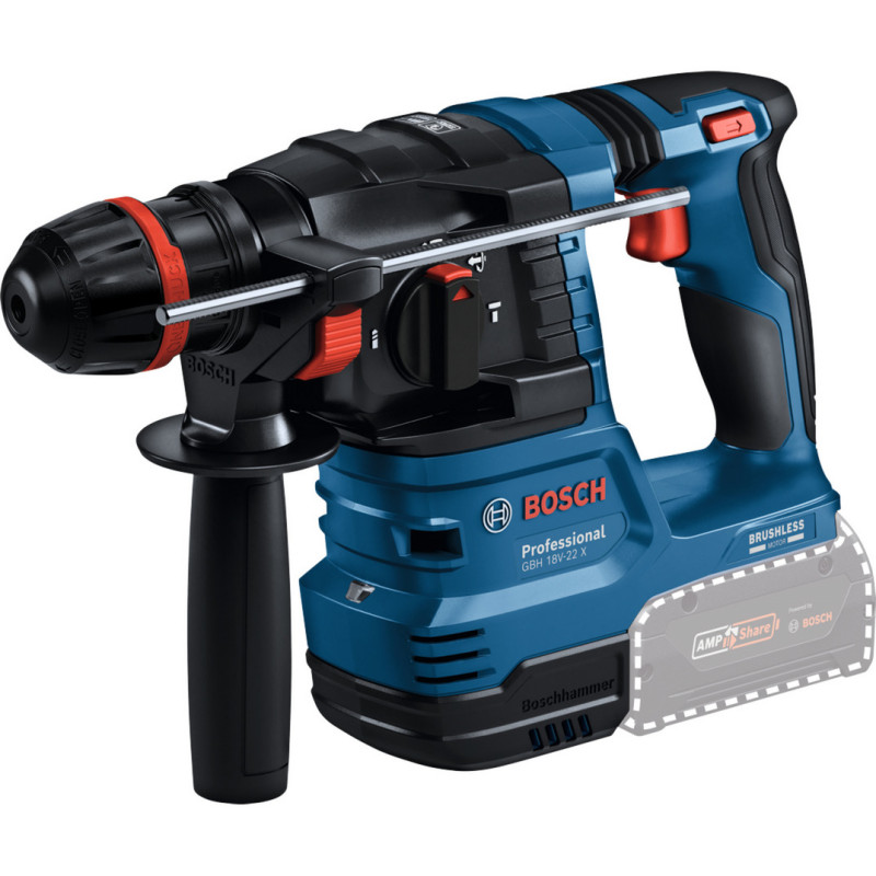 Bosch GBH 18V-22 X Professional Bohrhammer 0611924101, 18 V, 2 J, 2 x 4.0 Ah Akkus