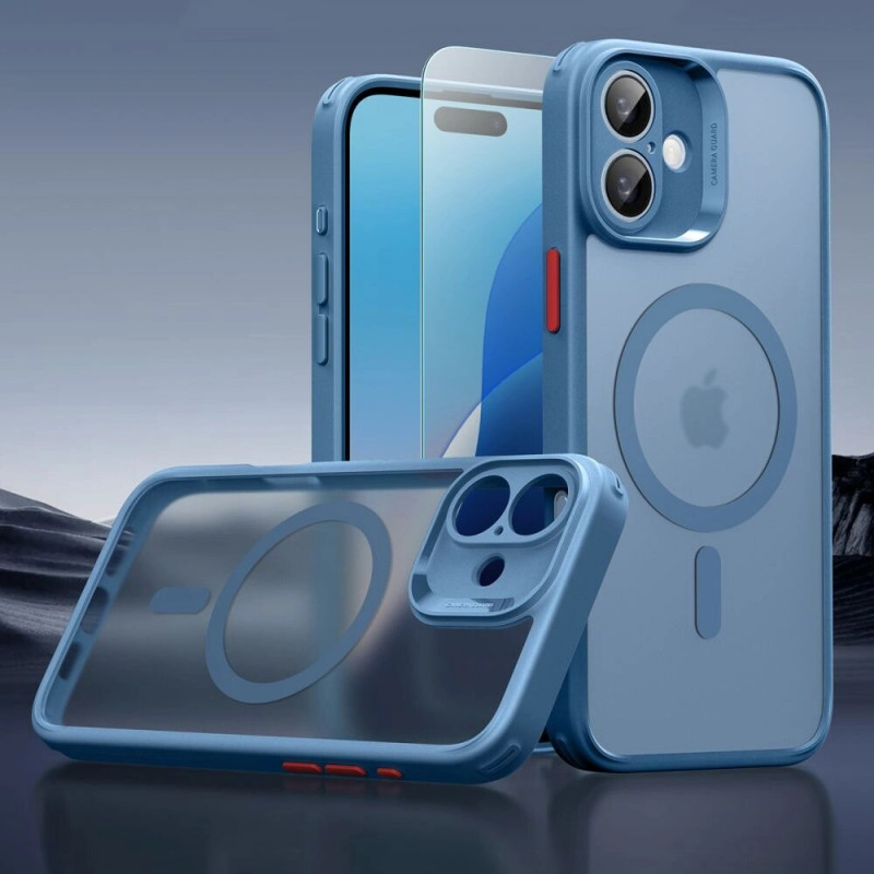 ESR Classic Pro Set HaloLock MagSafe Hülle mit Panzerglas für Apple iPhone 16, Frosted Blue