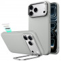 ESR Leder-Kickstand-MagSafe-Hülle für Apple iPhone 17 Pro Max / 18 Pro Max, Grau