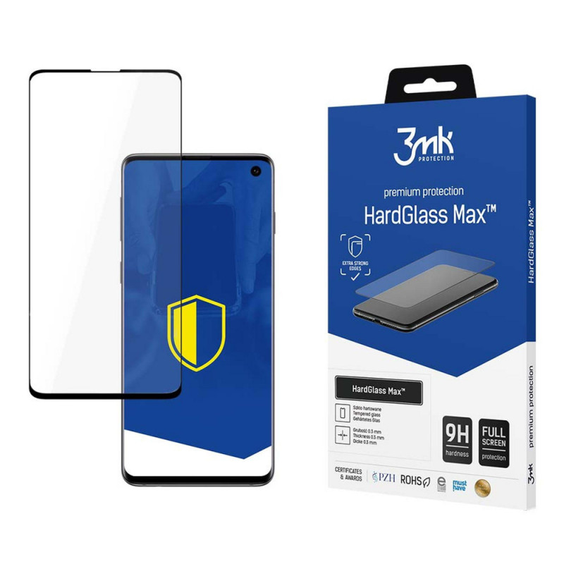 3MK HardGlass Max Sensor-Dot gehärtetes Glas für Samsung Galaxy S10, schwarz