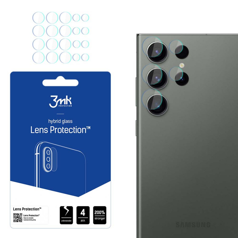 3MK Lens Protect Samsung Galaxy S23 Ultra Kameraobjektivschutz (4 Stk.), 3MK4464