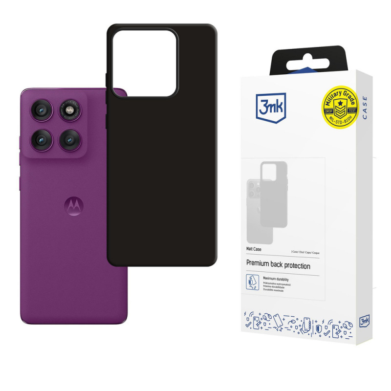 3MK Matt Case für Motorola Edge 60 Pro, mattes Schwarz