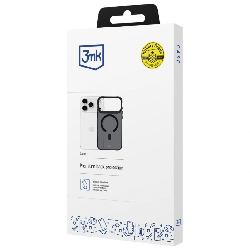 3MK Smoke MagCase Hülle für Apple iPhone 17 Pro Max, Schwarz halbtransparent