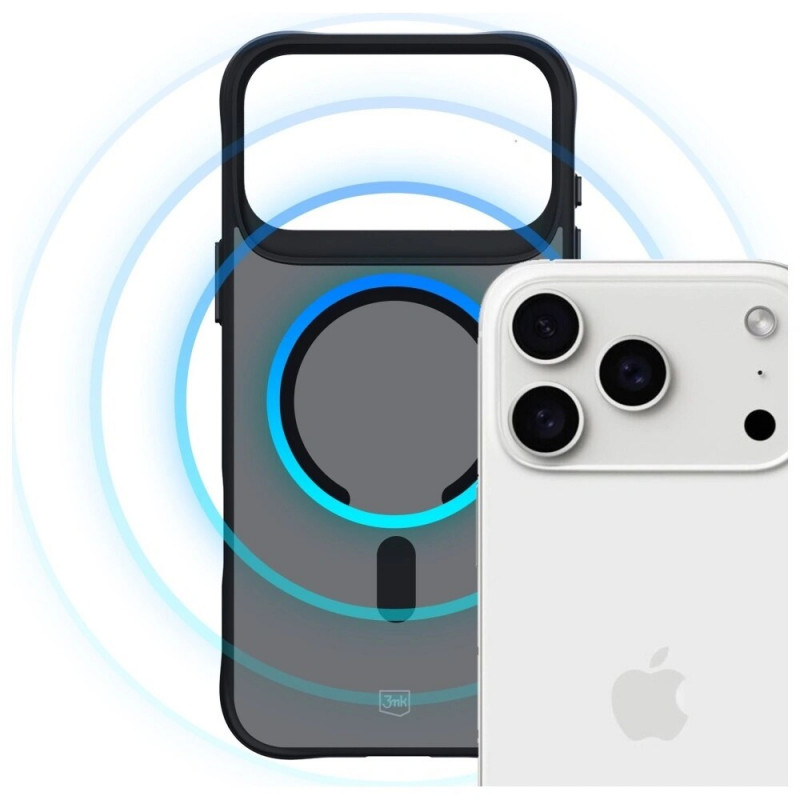 3MK Smoke MagCase Hülle für Apple iPhone 17 Pro Max, Schwarz halbtransparent