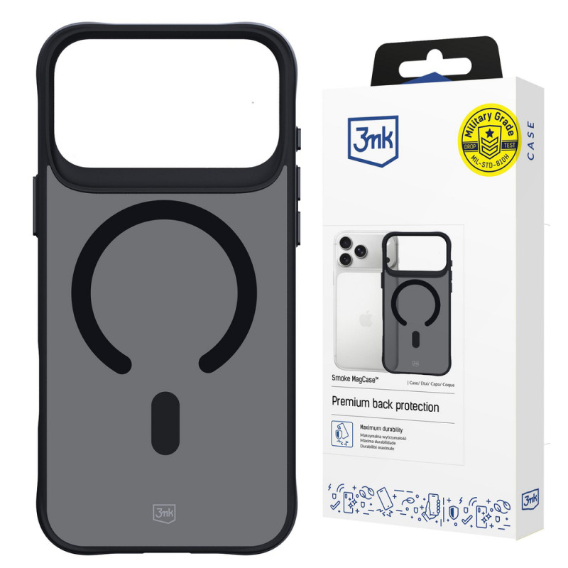 3MK Smoke Matt MagCase Hülle für Apple iPhone 17 Pro, Schwarz