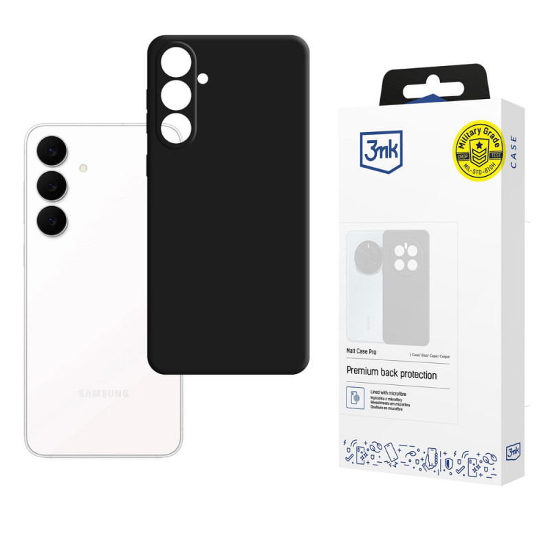 3MK Matt Case Pro für Samsung Galaxy S25 FE, Schwarz
