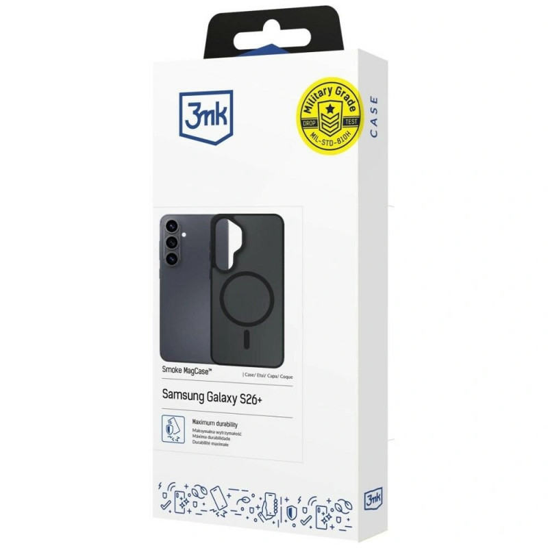 3mk Smoke MagCase Samsung Galaxy S26+ Schutzhülle, schwarz