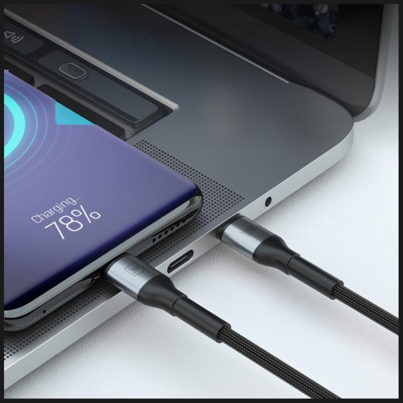 3MK Hyper Cable N-SERIES USB-C-auf-USB-C-Kabel, 3 m, 100 W, Schwarz