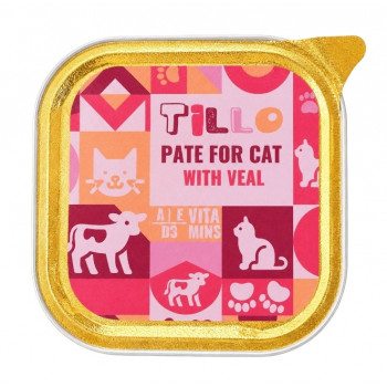 TILLO Pate Kalb Nassfutter für Katzen, 100 g