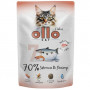 Ollo No. 7 Katzenfutter-Beutel mit Lachs und Garnelen, 85 g