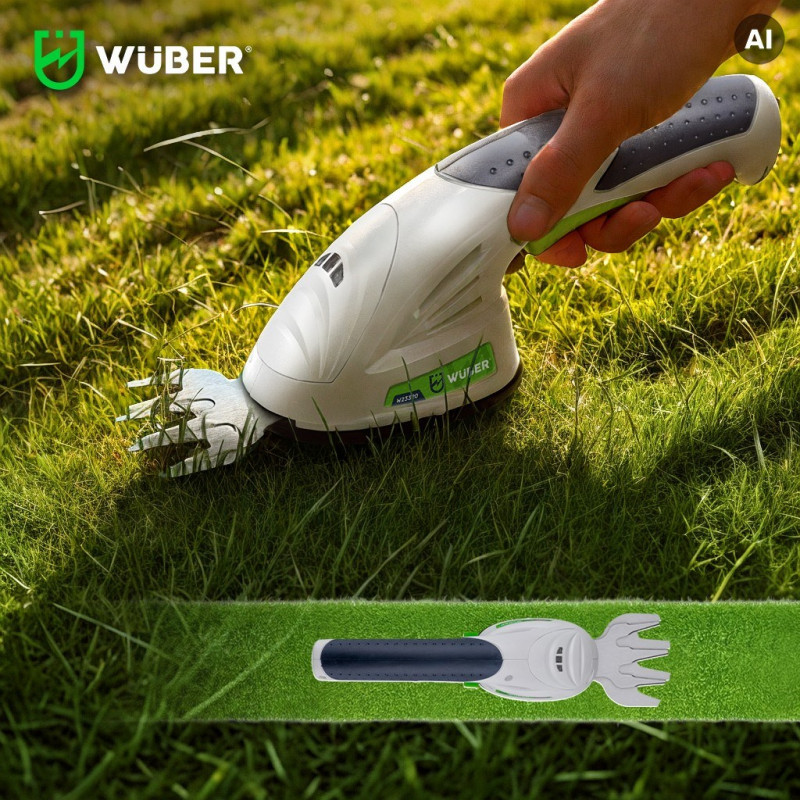 Wuber W23320 Akku-2-in-1-Heck- und Grasschere, 7,2 V, 120 mm Schnitt, USB-C
