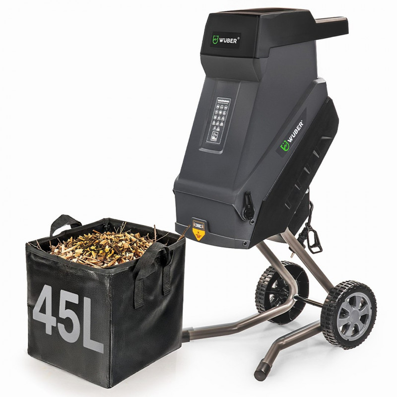 Wuber W94205 Elektrischer Messerhäcksler für Äste, 2500 W, 45 L