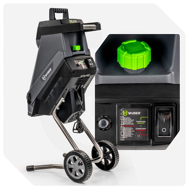Wuber W94205 Elektrischer Messerhäcksler für Äste, 2500 W, 45 L
