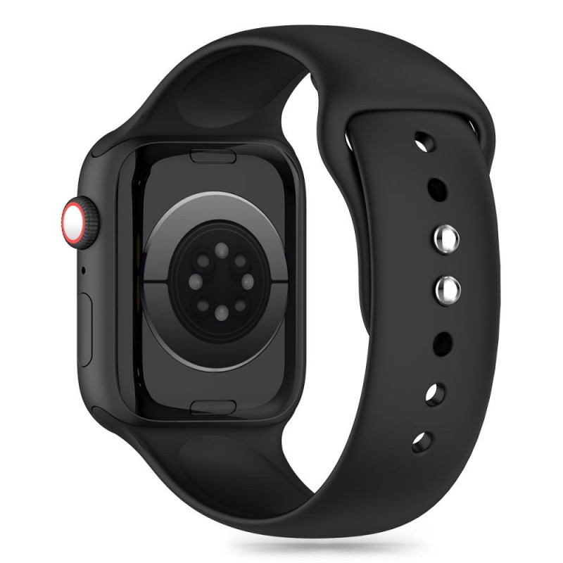 Tech-Protect Silikonarmband für Apple Watch 4/5/6/7/8/9/SE und Ultra 1/2 (42/44/45/49 mm), Schwarz