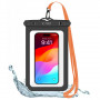 Tech-Protect UWC9 Universelle wasserdichte Hülle 8,9", Schwarz/Orange