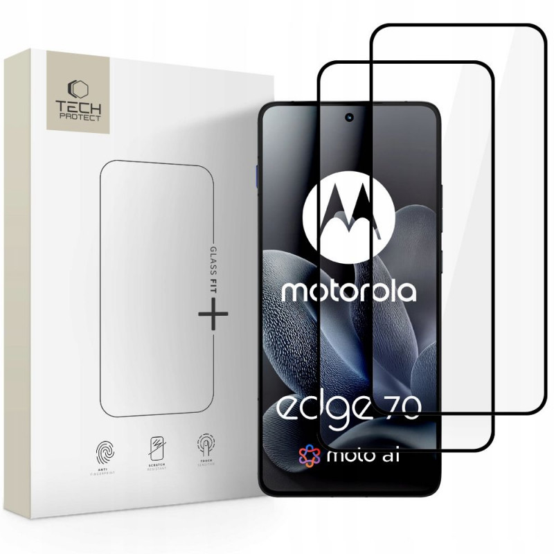 Tech-Protect Glass Fit+ Panzerglas für Motorola Edge 70 5G (2 Stk.), Schwarz