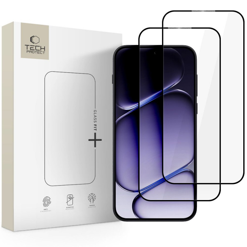 Tech-Protect Glass Fit+ Panzerglas für OnePlus Nord 6 (2 Stk.), Schwarz
