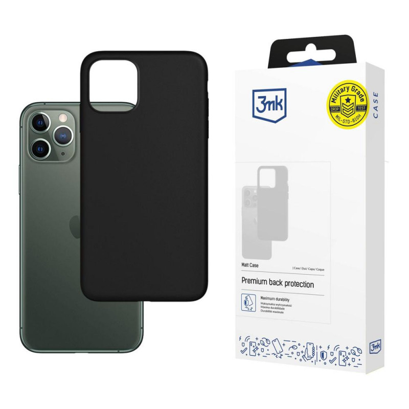 3MK Matt Case Apple iPhone 12/12 Pro Smartphone-Hülle, schwarz