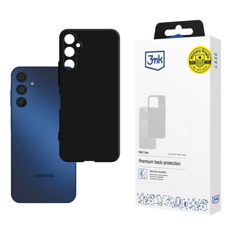 3MK Matt Case 3MK5415 für Samsung Galaxy A15 4G / 5G, Schwarz