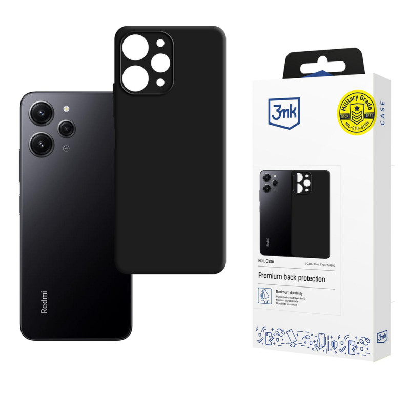 3MK Matt Case für Xiaomi Redmi 12, schwarz