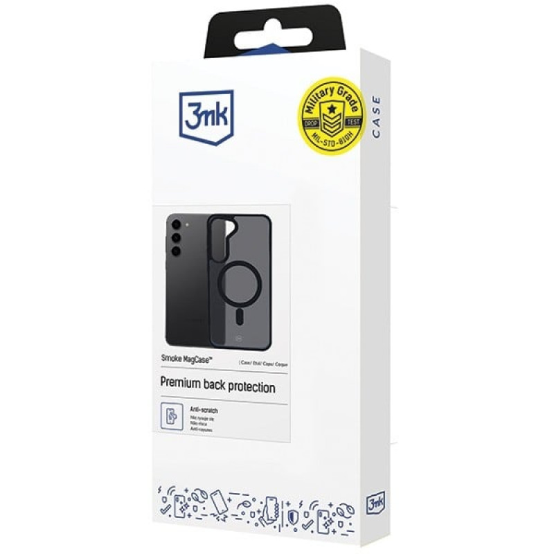 3MK Smoke MagCase mit MagSafe für Samsung Galaxy S24, halbtransparent