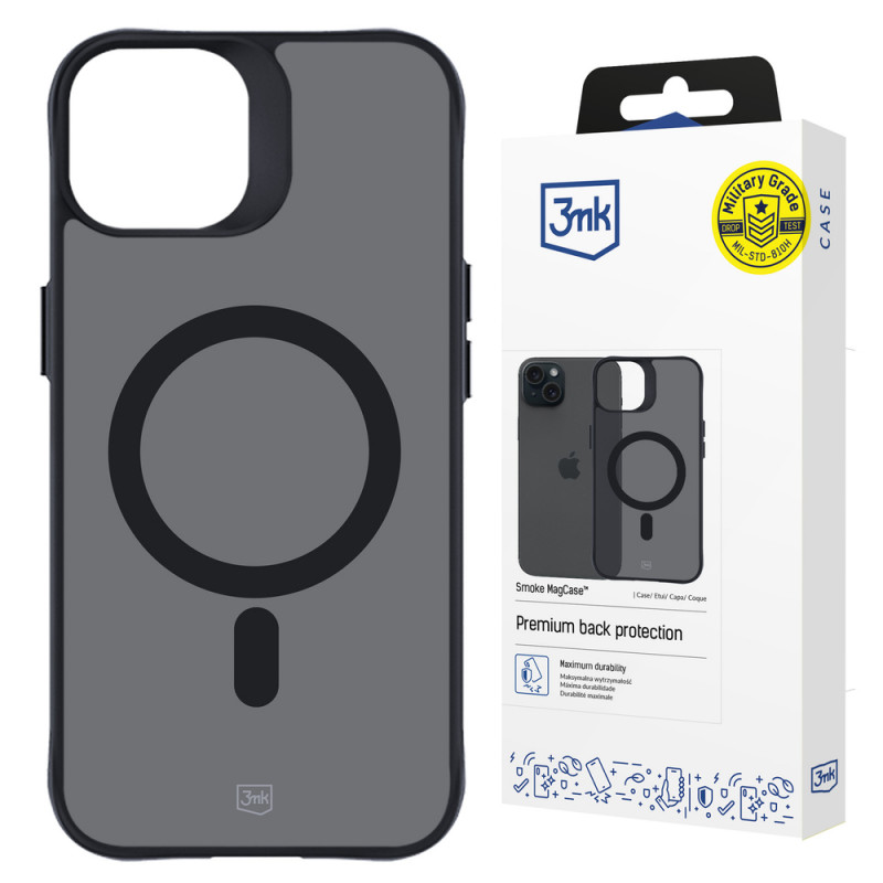 3MK Smoke MagCase mit MagSafe für Apple iPhone 15 Plus, Halbtransparent (156048-0)