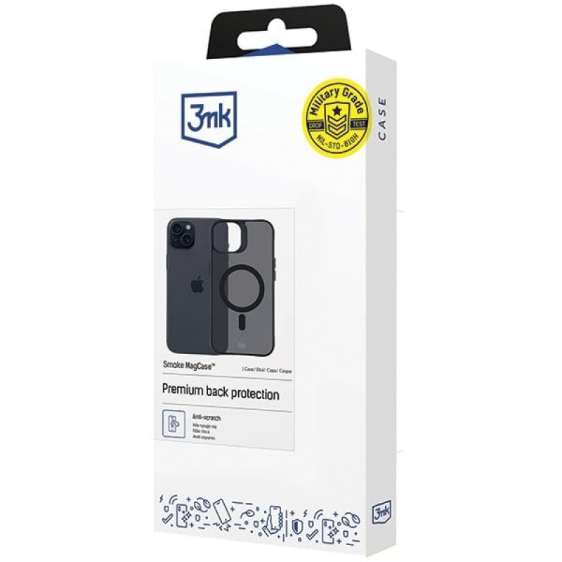 3MK Smoke MagCase mit MagSafe für Apple iPhone 15 Plus, Halbtransparent (156048-0)