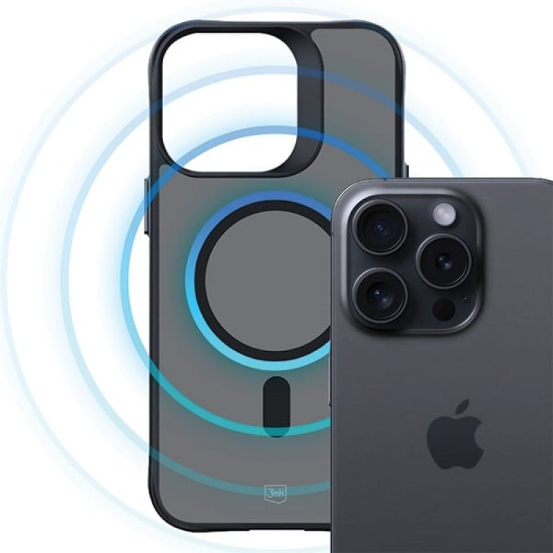 3MK Smoke MagCase mit MagSafe für Apple iPhone 15 Pro, halbtransparent