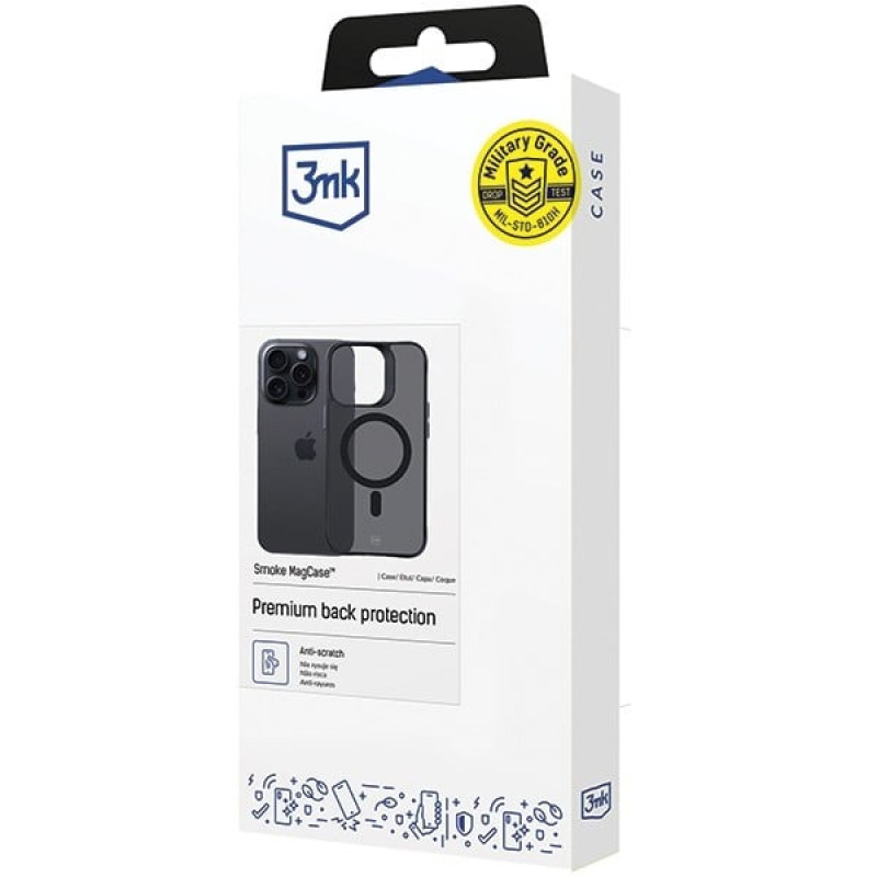3MK Smoke MagCase mit MagSafe für Apple iPhone 15 Pro Max, halbtransparent (156061-0)