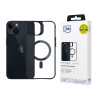 3MK Satin Armor MagCase mit MagSafe für Apple iPhone 13 / 14, transparent mit schwarzem Rahmen (156075-0)